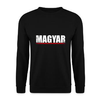 Magyar Proud Hongrie Rétro Hongrois - Sweat-shirt Unisexe - noir - Devant - Alina (178cm) & Michal (187cm)