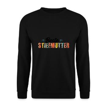Stiefmama Familie Stiefkinder Geschenk - Unisex Pullover - Schwarz - Vorne - Alina (178cm) & Michal (187cm)