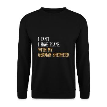 I Can't I Have Plans With My German Shepherd GSD D - Unisex Sweatshirt - black - Front - Alina (178cm) & Michal (187cm)