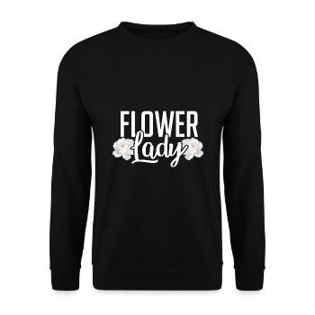 Crazy Flower Lady Gardening Gardener Botanical Pla - Unisex Pullover - Schwarz - Vorne - Alina (178cm) & Michal (187cm)