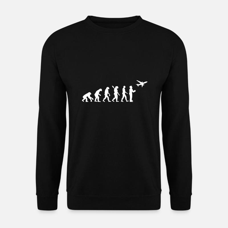 Model Flieger Flugzeug Evolution Modellflugzeug - Unisex Pullover - Schwarz