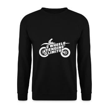 2 Wheels 1 Enginee 0 Limits Dirt Biker Motorcycle - Unisex Pullover - Schwarz - Vorne - Alina (178cm) & Michal (187cm)