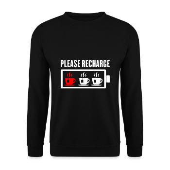 Please Reacharge Tea Lover Tea Drinking Tea Brewin - Unisex Pullover - Schwarz - Vorne - Alina (178cm) & Michal (187cm)