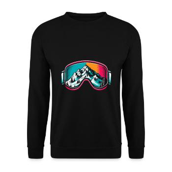 Ski Goggles Skier Skiing Winter Sports Skis - Unisex Sweatshirt - black - Front - Alina (178cm) & Michal (187cm)