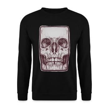 Front Skull - Unisex Sweatshirt - black - Front - Alina (178cm) & Michal (187cm)