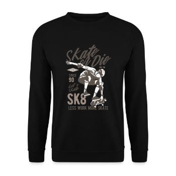 Skater Skatboard Skate - Unisex Sweatshirt - black - Front - Alina (178cm) & Michal (187cm)