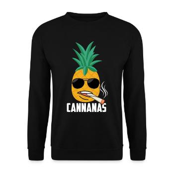 Ananas Cannabis CANNANAS dit joint stoner weed - Sweat-shirt Unisexe - noir - Devant - Alina (178cm) & Michal (187cm)