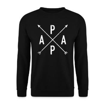 Papa - Unisex Pullover - Schwarz - Vorne - Alina (178cm) & Michal (187cm)