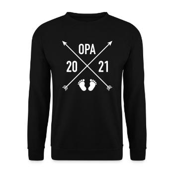 Opa 2021 - Unisex Pullover - Schwarz - Vorne - Alina (178cm) & Michal (187cm)
