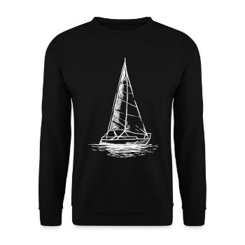 Seglen Segelboot Segler - Unisex Pullover - Schwarz - Vorne - Alina (178cm) & Michal (187cm)