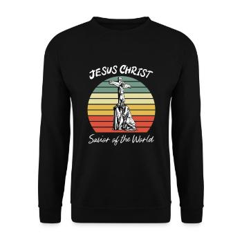 Maria Mutter Jesu, Jungfrau Maria, orthodox - Unisex Pullover - Schwarz - Vorne - Alina (178cm) & Michal (187cm)