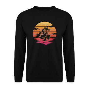 Quad Biker Offroad Vintage Quad Rider ATV - Unisex Sweatshirt - black - Front - Alina (178cm) & Michal (187cm)