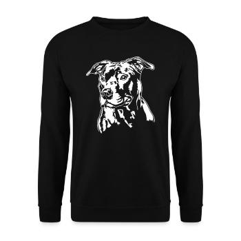 AMERICAN STAFFORDSHIRE TERRIER Portrait Wilsigns - Unisex Pullover - Schwarz - Vorne - Alina (178cm) & Michal (187cm)