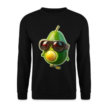 Niedliche Avocado Brille Vegetarier Veganer - Unisex Pullover - Schwarz - Vorne - Alina (178cm) & Michal (187cm)