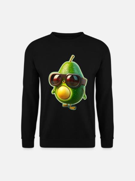 Niedliche Avocado Brille Vegetarier Veganer - Unisex Pullover - Schwarz