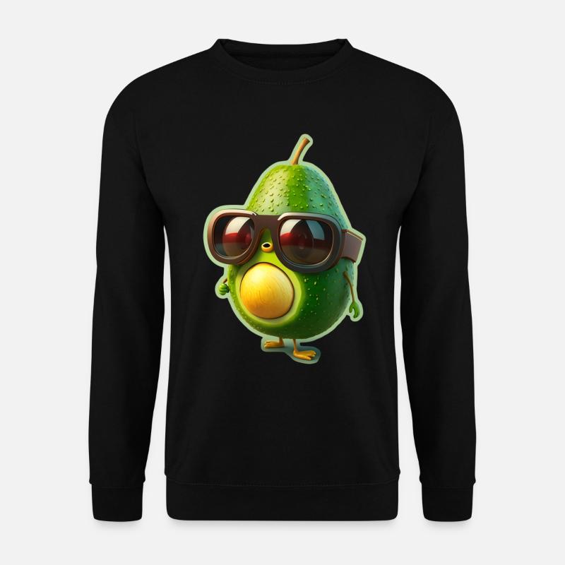 Niedliche Avocado Brille Vegetarier Veganer - Unisex Pullover - Schwarz