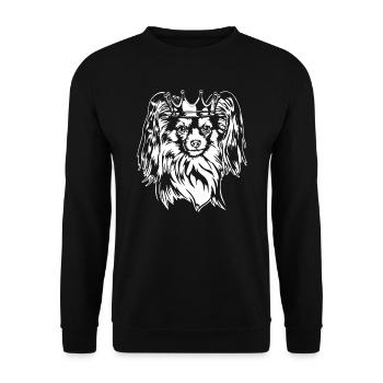 Papillon Crown Dog Chiens Wilsigns - Sweat-shirt Unisexe - noir - Devant - Alina (178cm) & Michal (187cm)