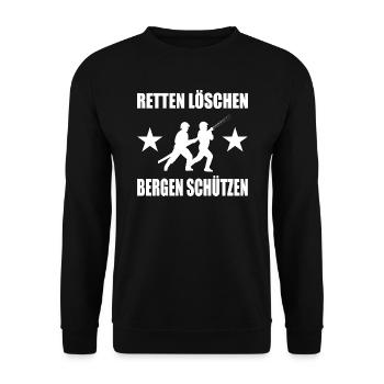 Feuerwehr - Unisex Pullover - Schwarz - Vorne - Alina (178cm) & Michal (187cm)