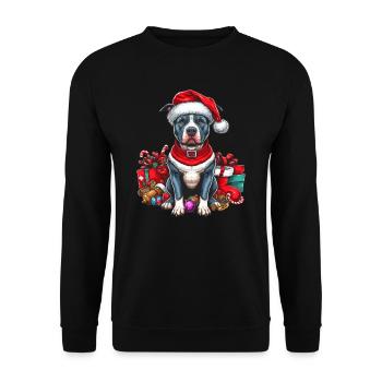 Pitbull Christams Gifts - Unisex Sweatshirt - black - Front - Alina (178cm) & Michal (187cm)