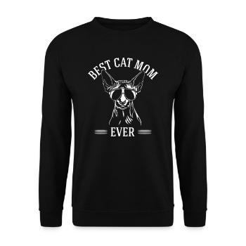 Best Cat Mom Ever Sphynx Cat Cats Wilsigns - Unisex Sweatshirt - black - Front - Alina (178cm) & Michal (187cm)