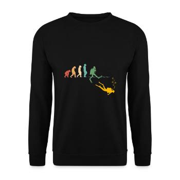 Evolution Graphic Diver Diving Scuba Diver Apnoe S - Unisex Pullover - Schwarz - Vorne - Alina (178cm) & Michal (187cm)