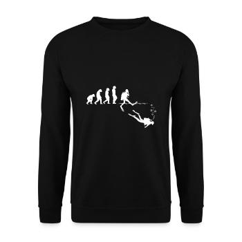 Evolution Graphic Diver Diving Scuba Diver Apnoe S - Unisex Pullover - Schwarz - Vorne - Alina (178cm) & Michal (187cm)