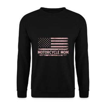 Drapeau Américain Moto Maman Patriote Motard Mère - Sweat-shirt Unisexe - noir - Devant - Alina (178cm) & Michal (187cm)