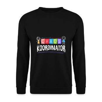 Chaos Koordinator Babysitter Kindertagesstätte Kin - Unisex Pullover - Schwarz - Vorne - Alina (178cm) & Michal (187cm)