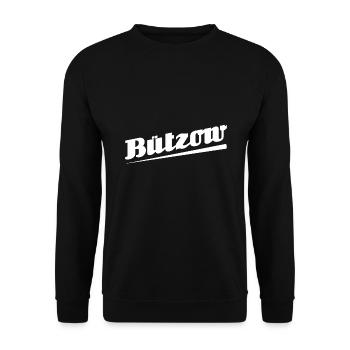 Bützow - Textdesign mit Stadtnamen - Unisex Pullover - Schwarz - Vorne - Alina (178cm) & Michal (187cm)