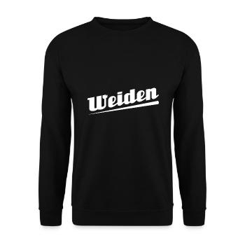 Weiden - Textdesign mit Stadtnamen - Unisex Pullover - Schwarz - Vorne - Alina (178cm) & Michal (187cm)
