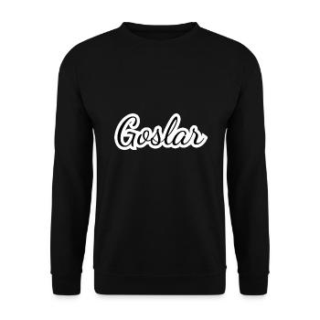 Goslar - Textdesign mit Stadtnamen - Unisex Pullover - Schwarz - Vorne - Alina (178cm) & Michal (187cm)