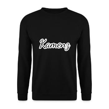 Kamenz - Textdesign mit Stadtnamen - Unisex Pullover - Schwarz - Vorne - Alina (178cm) & Michal (187cm)
