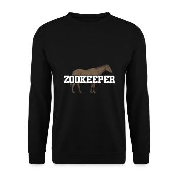 Retro Graphic Animal Keeper Zoo Keeper Animal Love - Unisex Pullover - Schwarz - Vorne - Alina (178cm) & Michal (187cm)