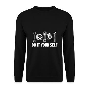 Do It Yourself Car lover Mechanic Vehicle Technici - Unisex Sweatshirt - black - Front - Alina (178cm) & Michal (187cm)