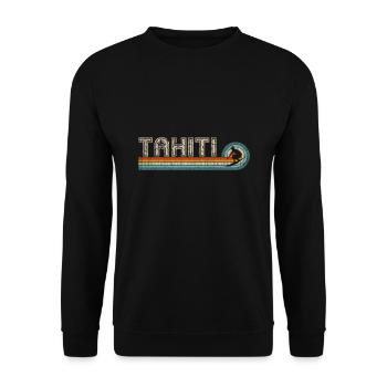 Tahiti Surfing Shirt Tahiti Surfer Gift - Unisex Sweatshirt - black - Front - Alina (178cm) & Michal (187cm)