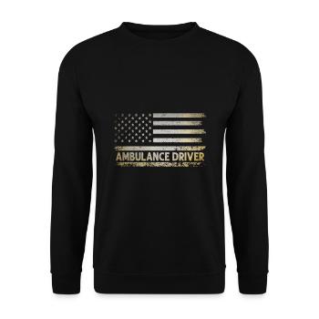Amerikanische Flagge Krankenwagen Fahrer USA Patriot EMS Par - Unisex Pullover - Schwarz - Vorne - Alina (178cm) & Michal (187cm)