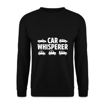Car Whisperer Car Lover Car Mechanic Vehicle Techn - Unisex Sweatshirt - black - Front - Alina (178cm) & Michal (187cm)