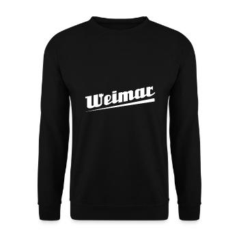 Weimar - Textdesign mit Stadtnamen - Unisex Pullover - Schwarz - Vorne - Alina (178cm) & Michal (187cm)