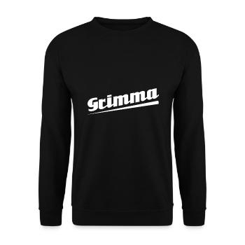 Grimma - Textdesign mit Stadtnamen - Unisex Pullover - Schwarz - Vorne - Alina (178cm) & Michal (187cm)