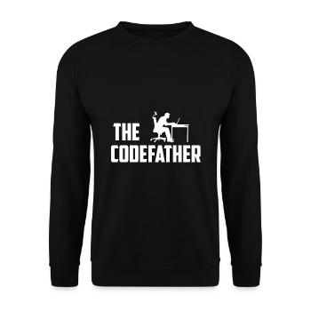 The Codefather Programmer Coder Developer Software - Unisex Pullover - Schwarz - Vorne - Alina (178cm) & Michal (187cm)