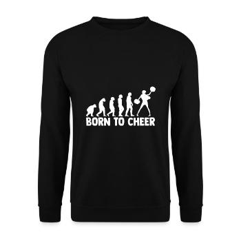 Born To Cheer Cheerleading Cheerleader Cheerdance - Unisex Pullover - Schwarz - Vorne - Alina (178cm) & Michal (187cm)