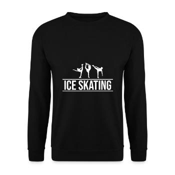 Retro Graphic Ice Skating Figure Skater Ice Skater - Unisex Pullover - Schwarz - Vorne - Alina (178cm) & Michal (187cm)