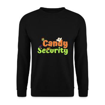 Funny Halloween Costume Candy Security - Unisex Sweatshirt - black - Front - Alina (178cm) & Michal (187cm)
