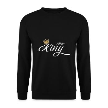 King King Queen Couronne de couple - Sweat-shirt Unisexe - noir - Devant - Alina (178cm) & Michal (187cm)