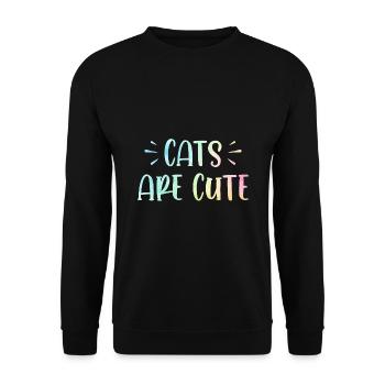Cats Are Cute Cat Lover Training Animals Pets Pet - Unisex Pullover - Schwarz - Vorne - Alina (178cm) & Michal (187cm)