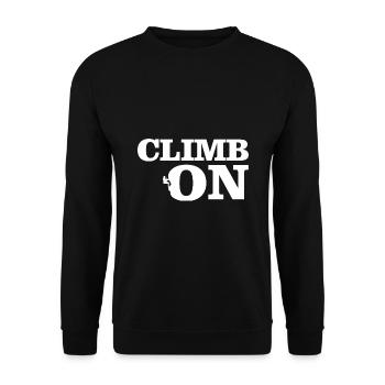 Climb On Graphic Climbing Boulder Rock Climber Mou - Unisex Pullover - Schwarz - Vorne - Alina (178cm) & Michal (187cm)
