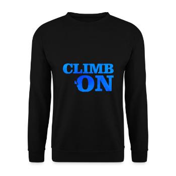 Climb On Graphic Climbing Boulder Rock Climber Mou - Unisex Pullover - Schwarz - Vorne - Alina (178cm) & Michal (187cm)