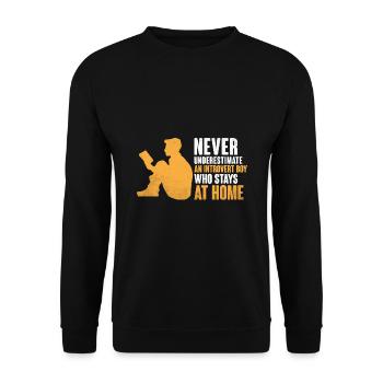 Never Underestimate An Introvert Boy Sayings For - Unisex Sweatshirt - black - Front - Alina (178cm) & Michal (187cm)