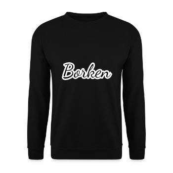 Borken - Textdesign mit Stadtnamen - Unisex Pullover - Schwarz - Vorne - Alina (178cm) & Michal (187cm)