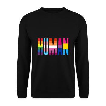 Human Pride Lgbtq Rainbow Transgender Bisexual Lov - Unisex Pullover - Schwarz - Vorne - Alina (178cm) & Michal (187cm)